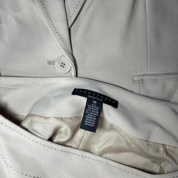Apostrophe Two Piece Women's Beige Blazer Size 12 & Woman’s Skirt size 10 - Picture 4 of 9